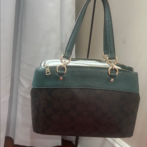 Coach Brown and Teal Satchel - Picture 15 of 17